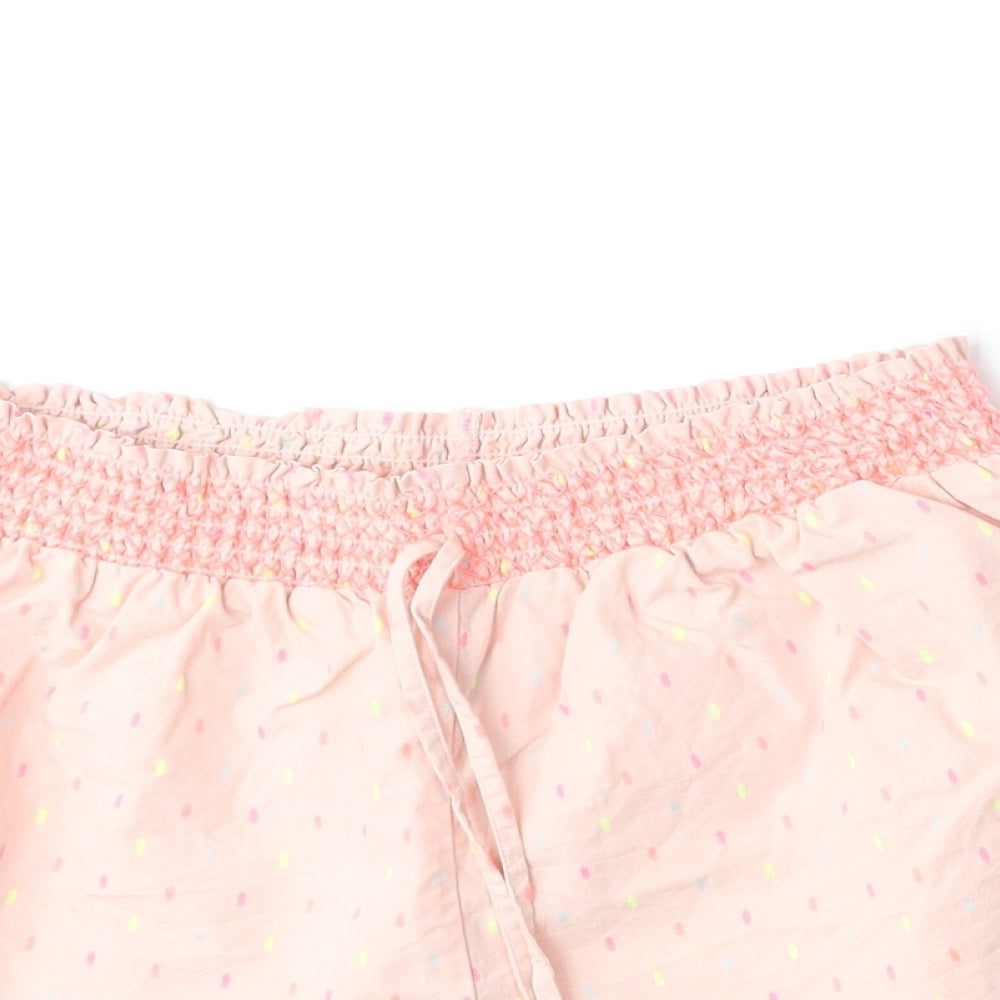 Nutmeg Womens Pink Geometric Cotton Culotte Shorts Size 12 Regular Pull On