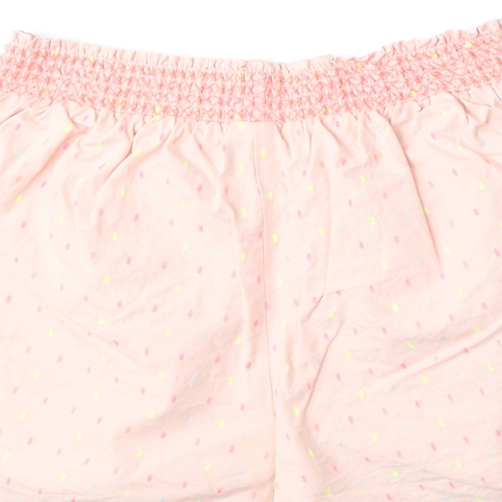 Nutmeg Womens Pink Geometric Cotton Culotte Shorts Size 12 Regular Pull On