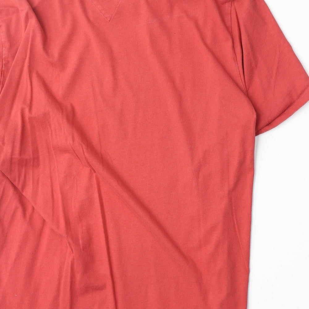 Tommy Hilfiger Mens Red Cotton T-Shirt Size L V-Neck