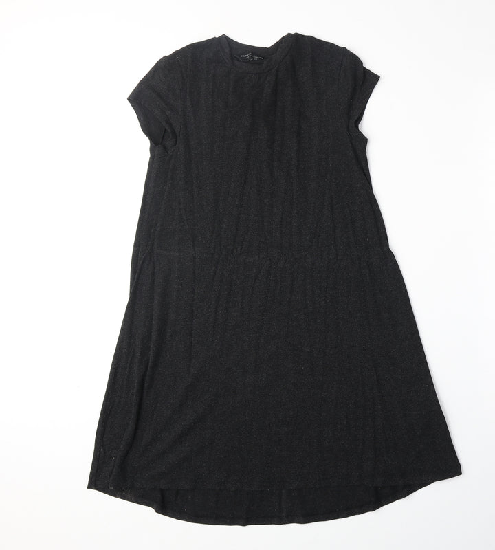 Dorothy Perkins Womens Grey Geometric Viscose A-Line Size 6 Round Neck Pullover