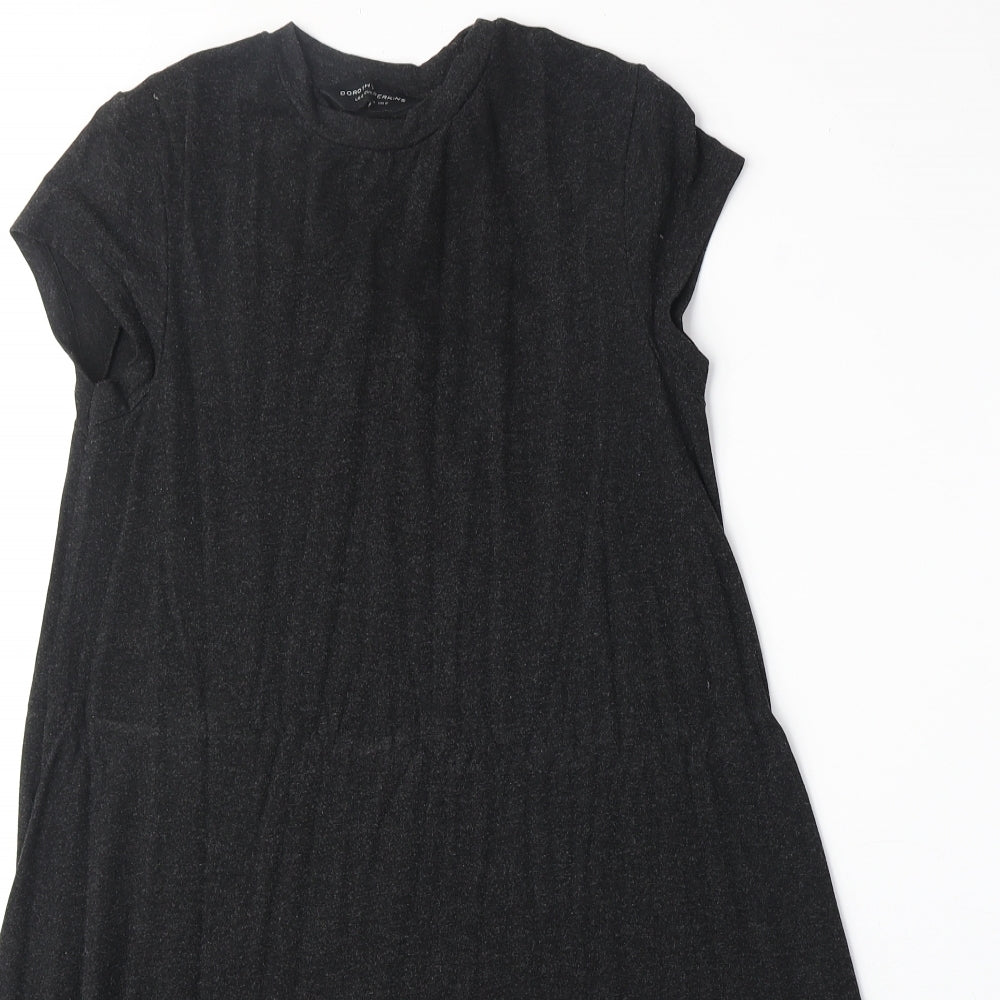 Dorothy Perkins Womens Grey Geometric Viscose A-Line Size 6 Round Neck Pullover