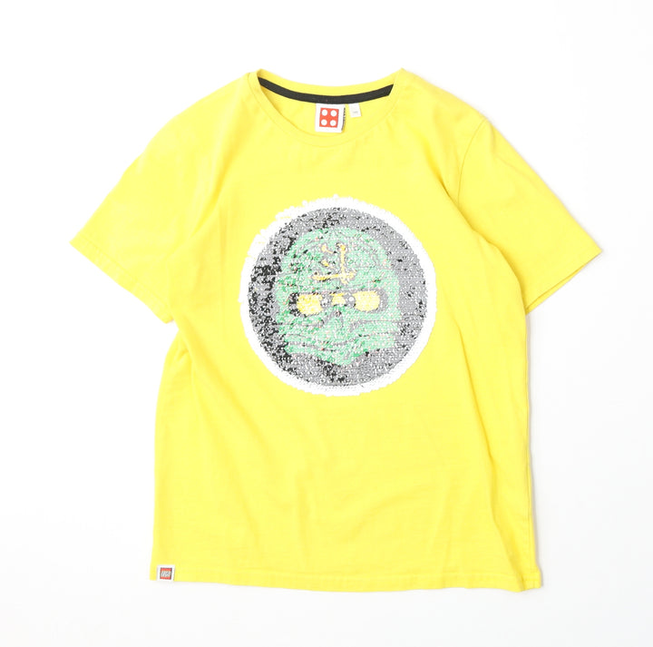 LEGO Boys Yellow 100% Cotton Basic T-Shirt Size 9-10 Years Round Neck Pullover - Ninjango