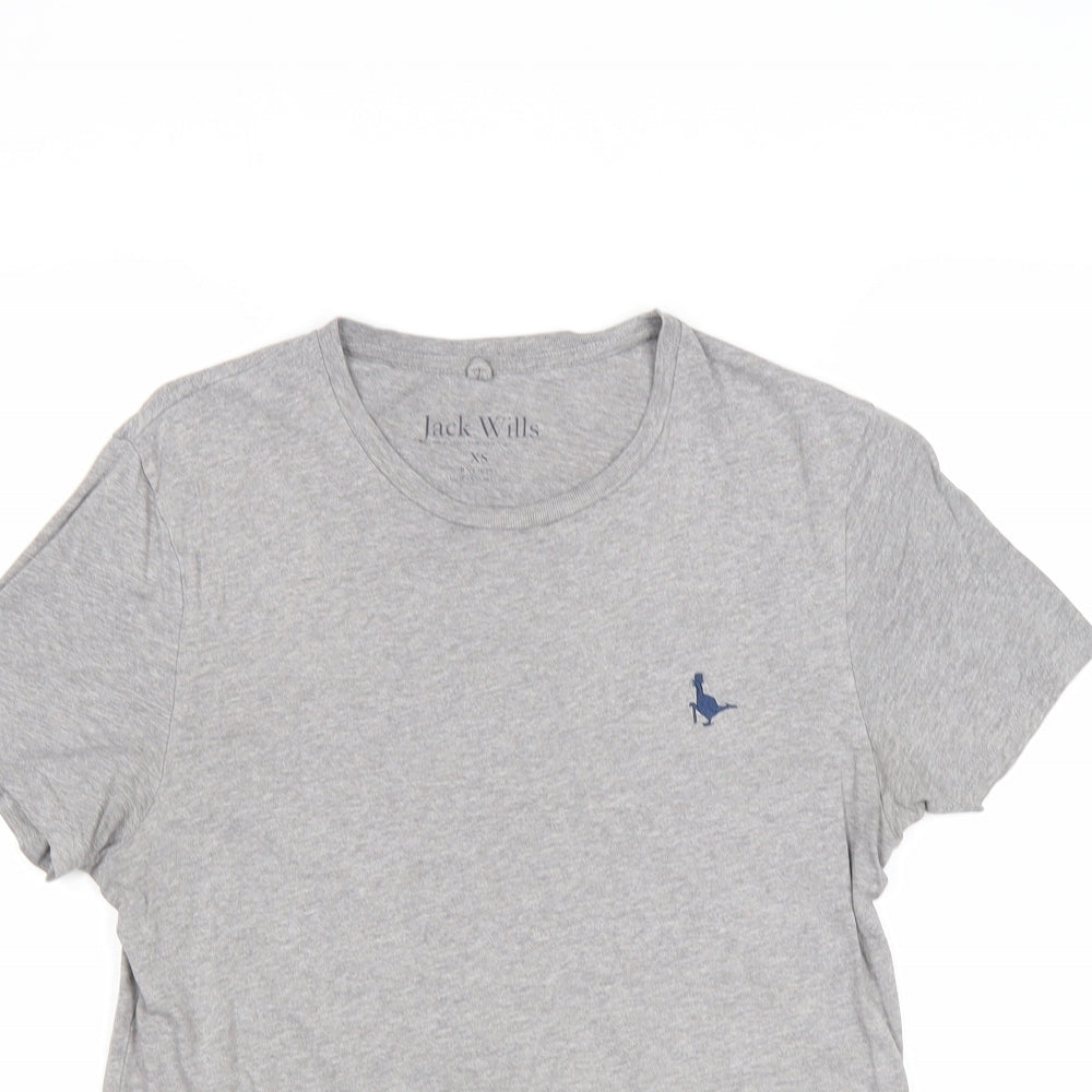 Jack Wills Mens Grey Cotton T-Shirt Size XS Round Neck