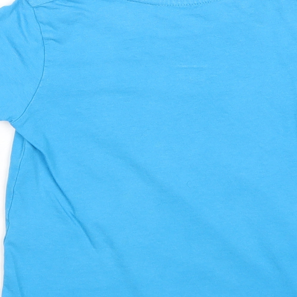 PEP&CO Boys Blue 100% Cotton Basic T-Shirt Size 18-24 Months Round Neck Pullover - Always in Control