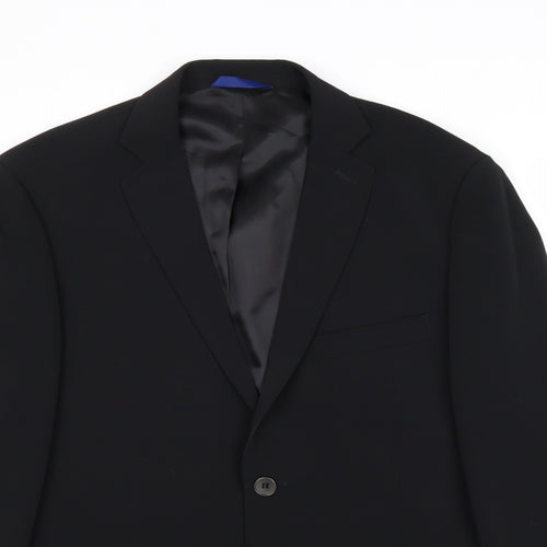 John Barrit Mens Black Polyester Jacket Suit Jacket Size 40 Regular