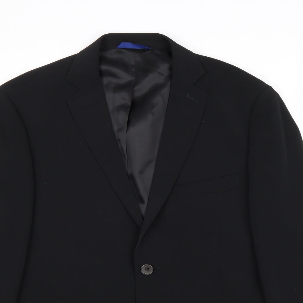 John Barrit Mens Black Polyester Jacket Suit Jacket Size 40 Regular