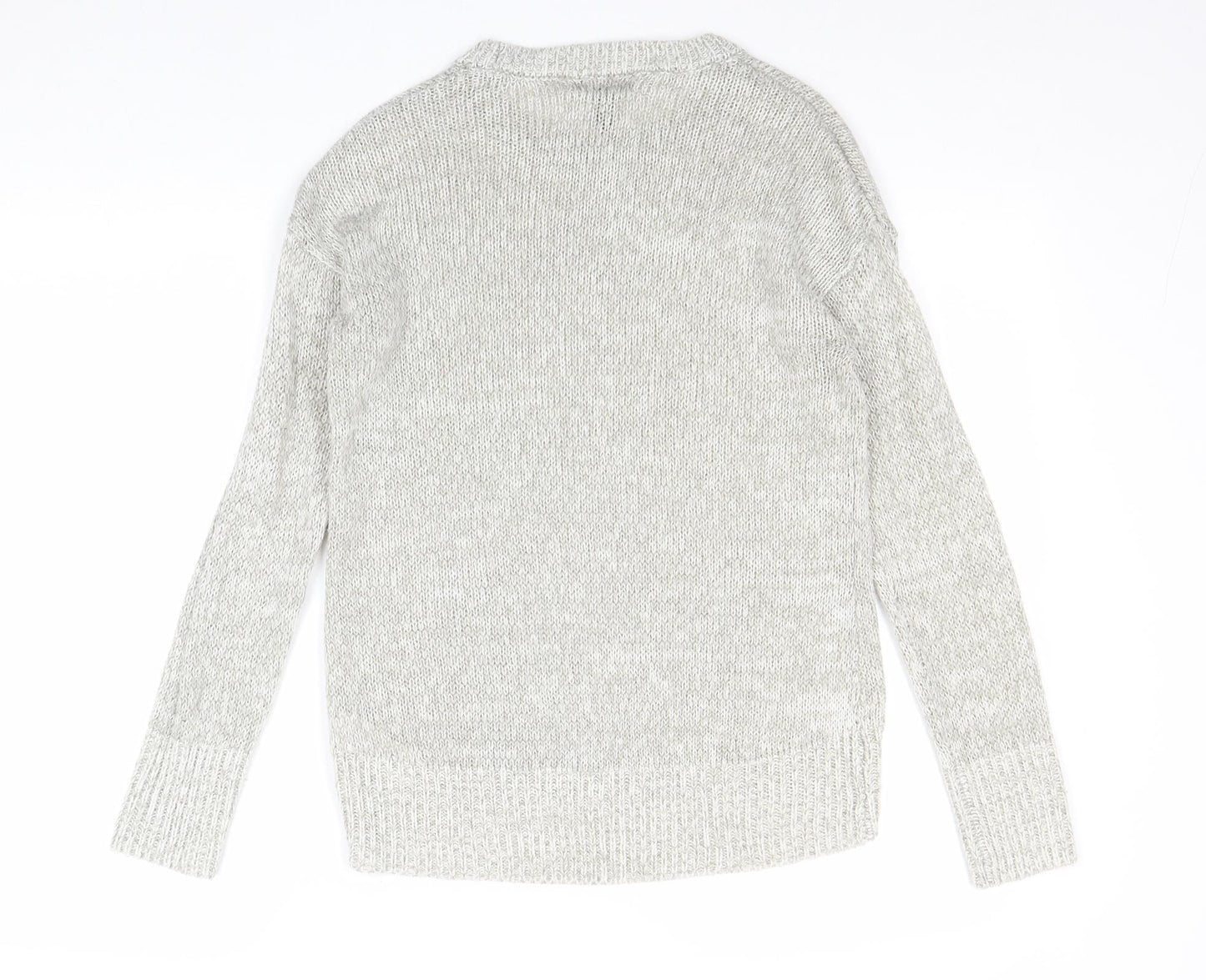 New Look Womens Beige Round Neck Acrylic Pullover Jumper Size S