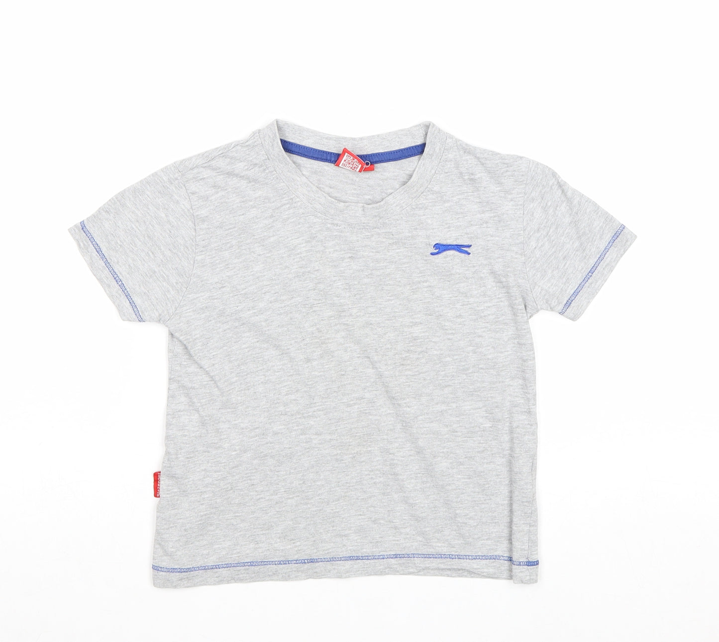 Slazenger Boys Grey Herringbone Polyester Basic T-Shirt Size 3-4 Years Roll Neck Pullover