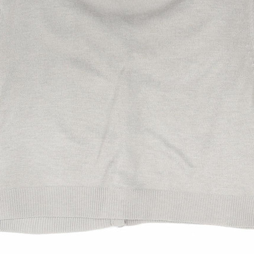 E-vie Womens Grey Boat Neck Acrylic Cardigan Jumper Size 12