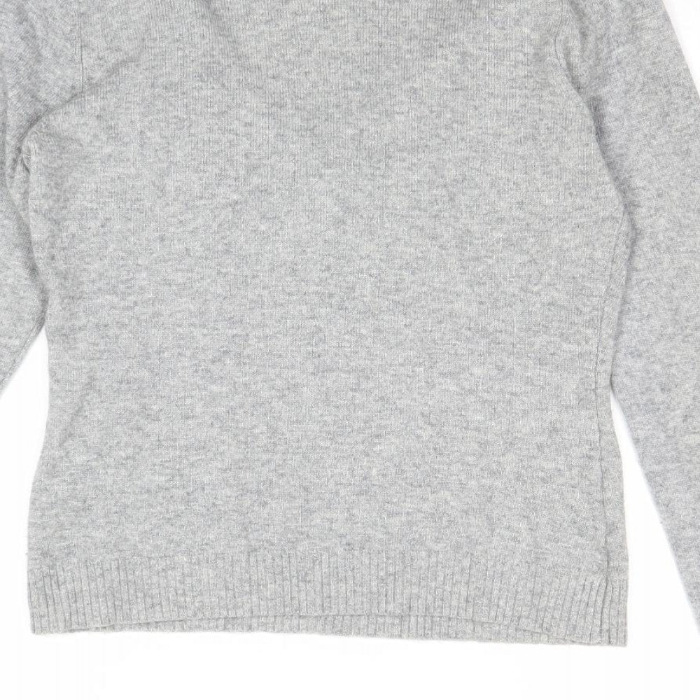 AMARANTO Womens Green Scoop Neck Nylon Pullover Jumper Size 10