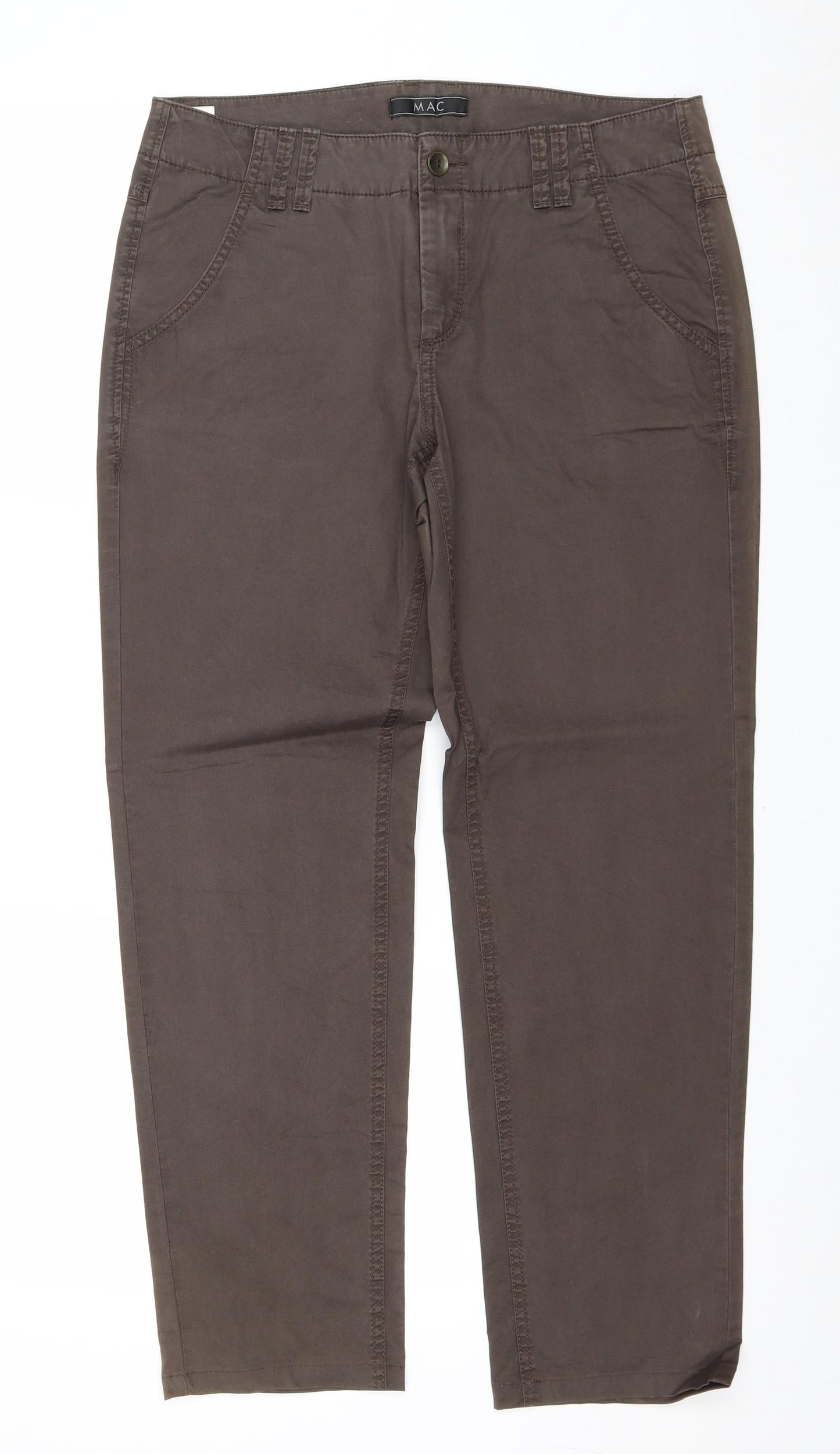 MAC Mens Brown Cotton Straight Jeans Size 32 in Regular Zip