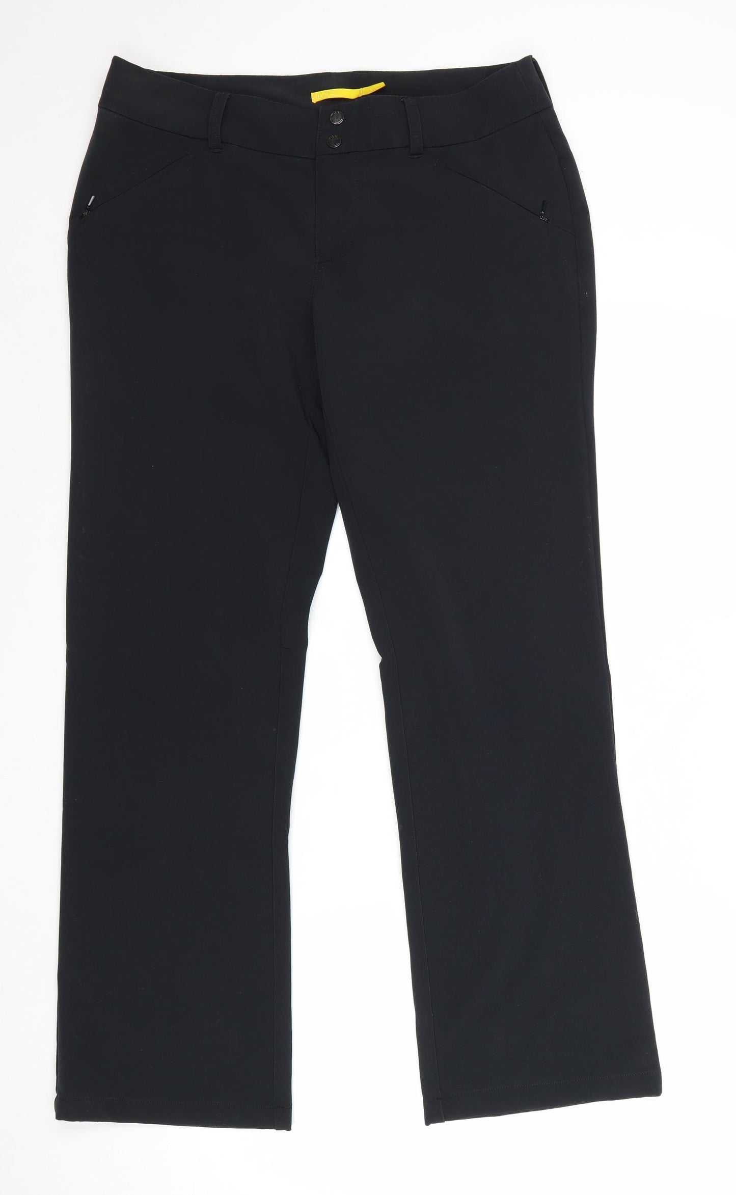 Lole Womens Black Nylon Trousers Size 10 Regular Zip