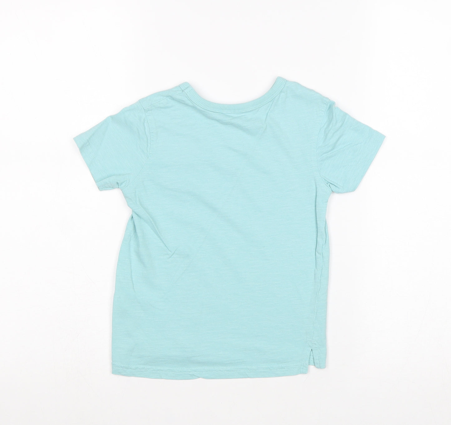 George Boys Blue 100% Cotton Basic T-Shirt Size 3-4 Years Round Neck Pullover - Save our Planet
