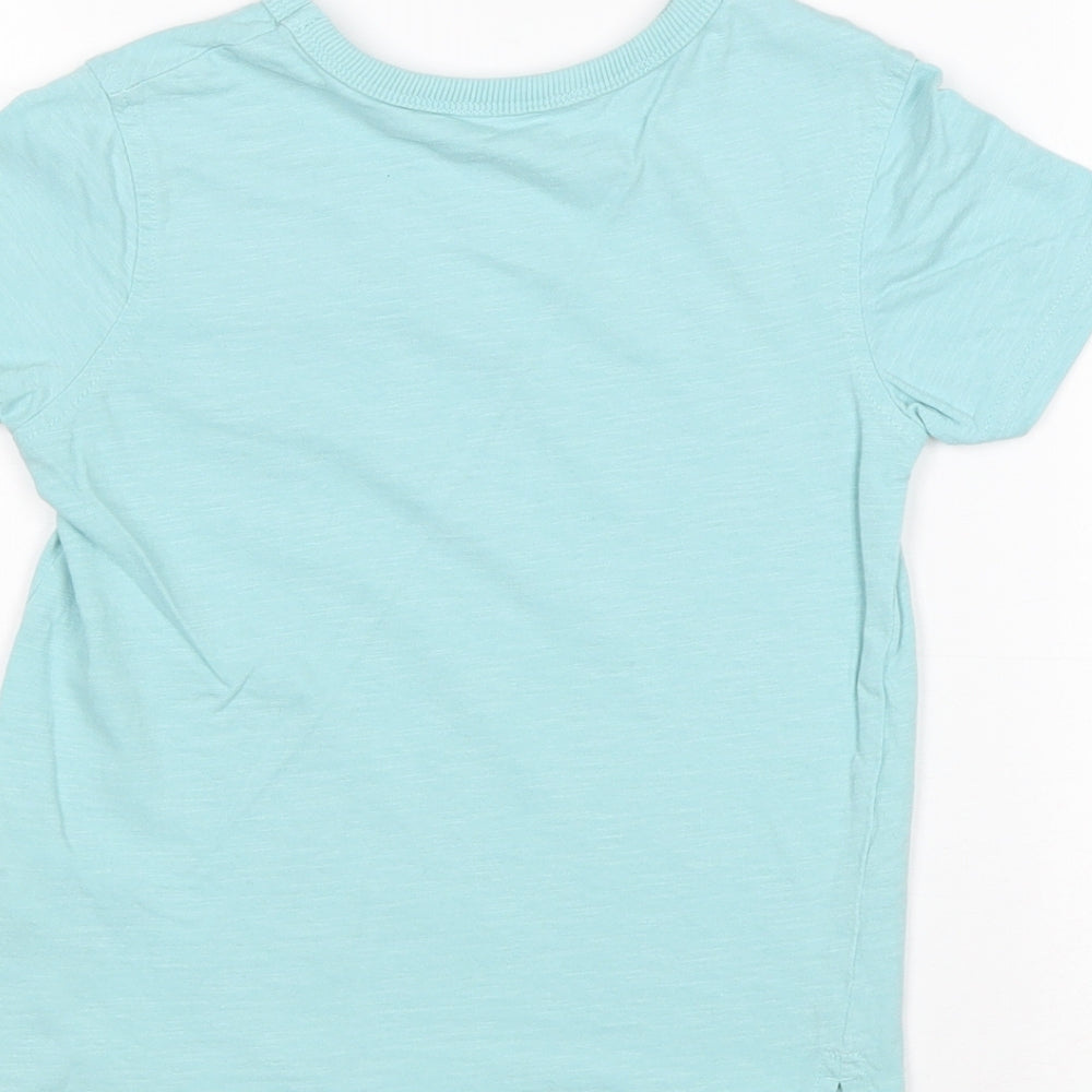 George Boys Blue 100% Cotton Basic T-Shirt Size 3-4 Years Round Neck Pullover - Save our Planet