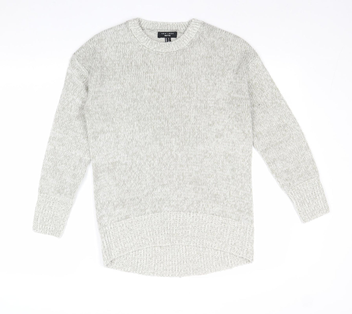 New Look Womens Grey Round Neck Acrylic Pullover Jumper Size S