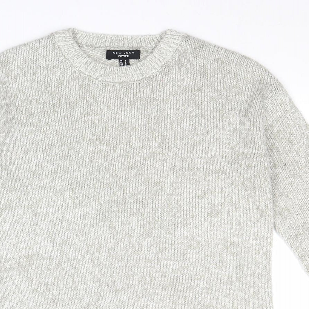 New Look Womens Grey Round Neck Acrylic Pullover Jumper Size S