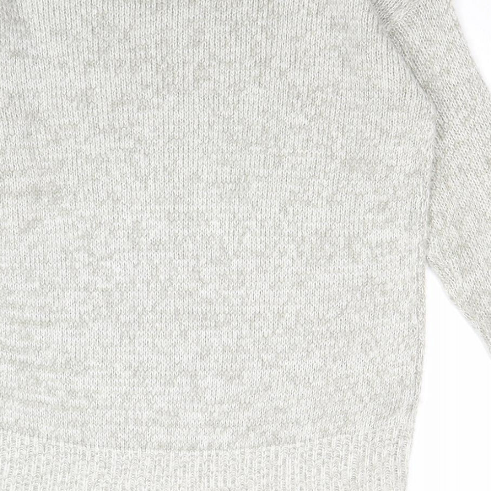 New Look Womens Grey Round Neck Acrylic Pullover Jumper Size S