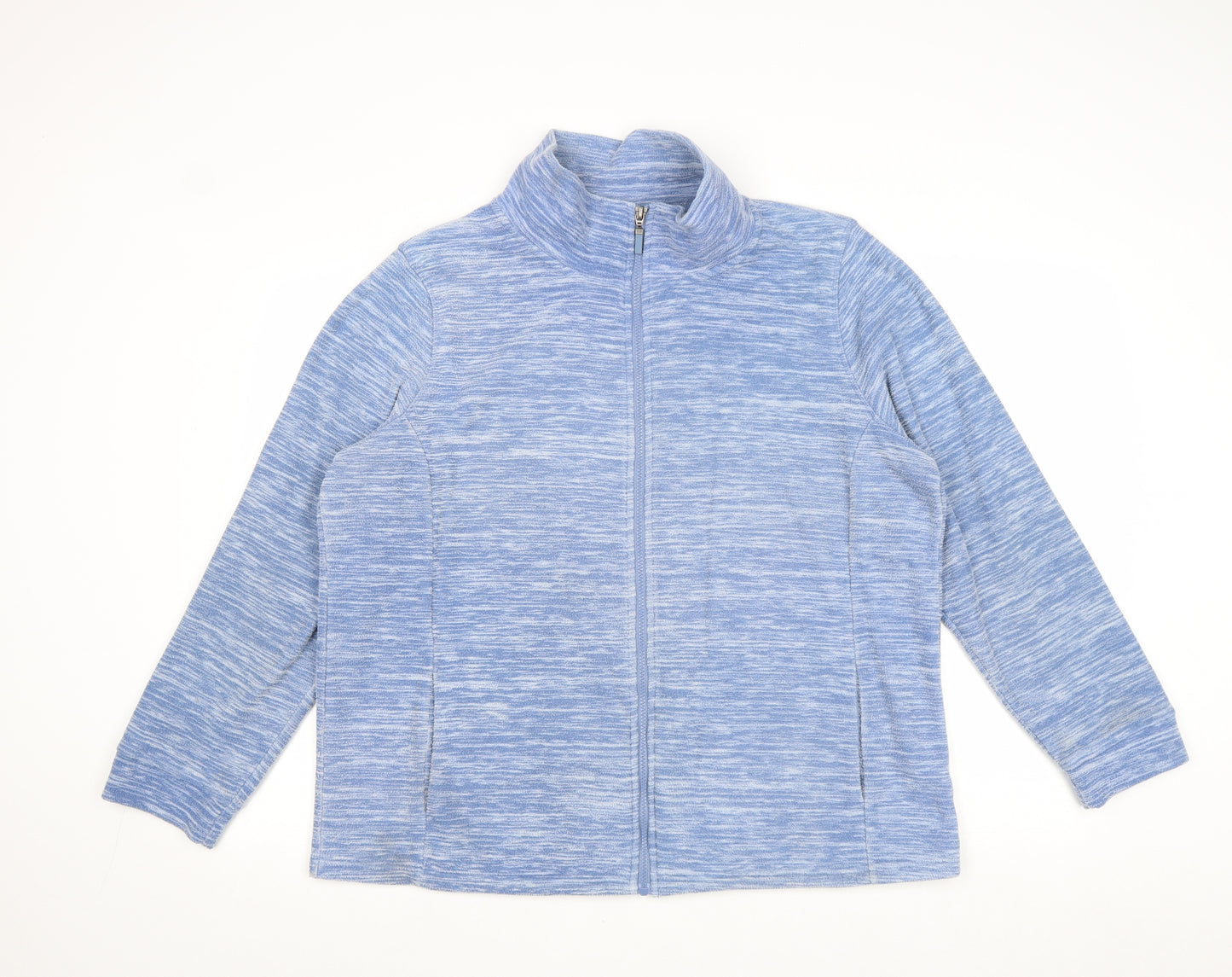 Bonmarché Womens Blue Geometric Jacket Size L Zip