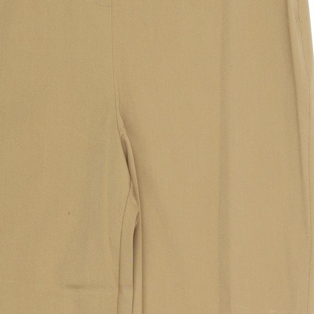 F&F Womens Brown Polyester Trousers Size 14 Regular Zip