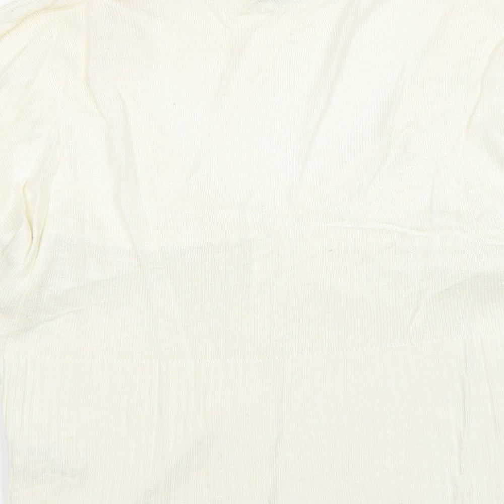 George Womens Ivory V-Neck Viscose Cardigan Jumper Size 12