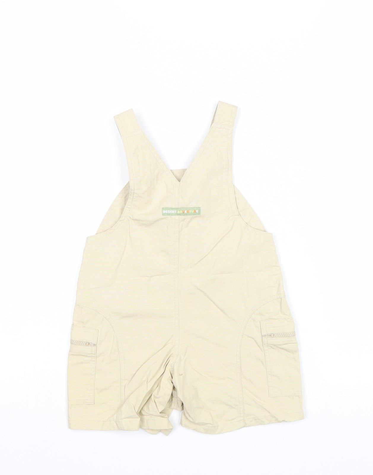 George Boys Beige 100% Cotton Dungaree One-Piece Size 6-9 Months Buckle