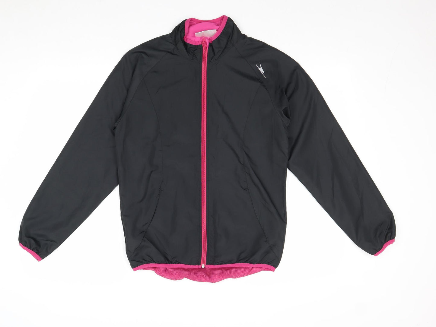 Crane Womens Black Windbreaker Jacket Size S Zip