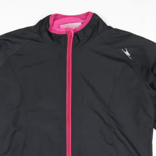 Crane Womens Black Windbreaker Jacket Size S Zip