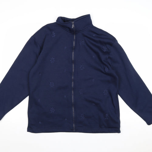 Donna Lewis Womens Blue Jacket Size L Zip