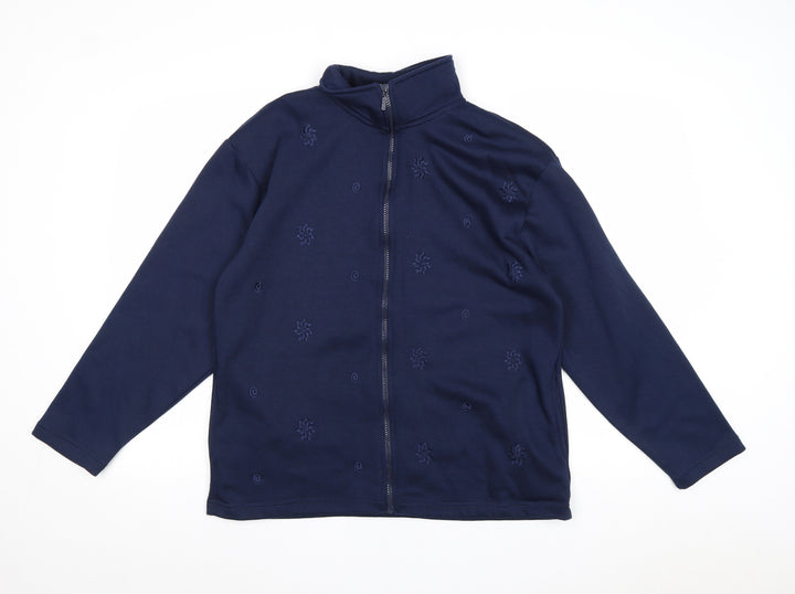 Donna Lewis Womens Blue Jacket Size L Zip
