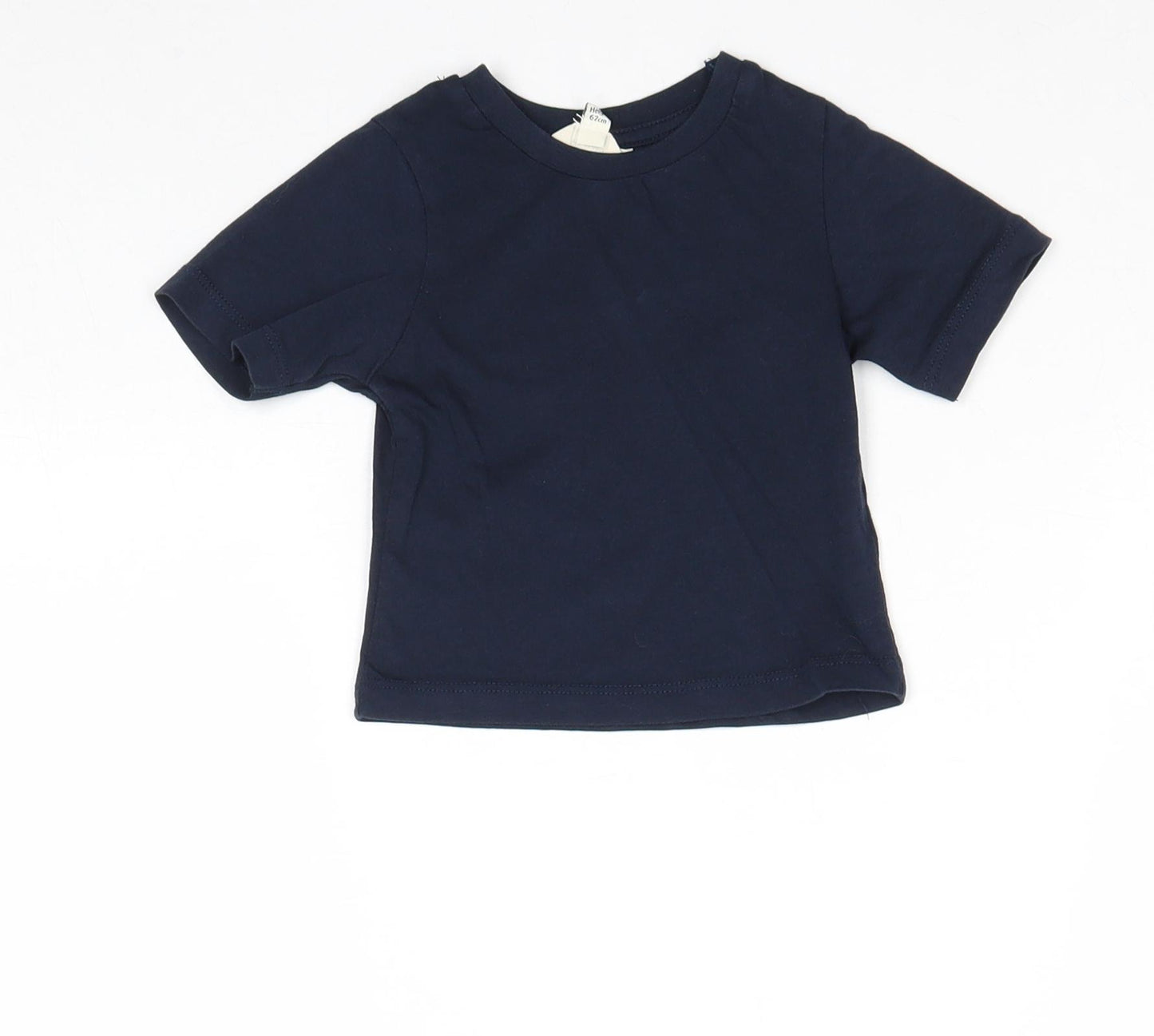 River Island Boys Blue 100% Cotton Basic T-Shirt Size 0-3 Months Round Neck Pullover