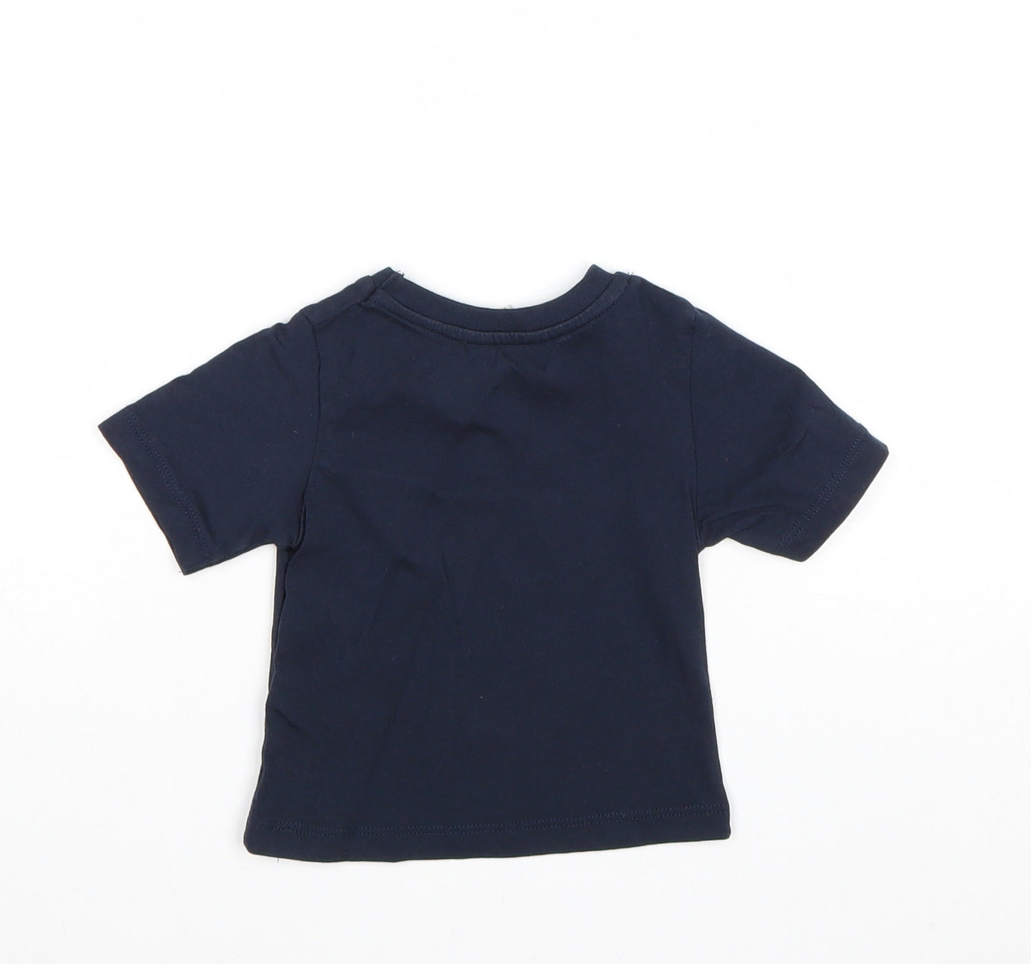 River Island Boys Blue 100% Cotton Basic T-Shirt Size 0-3 Months Round Neck Pullover
