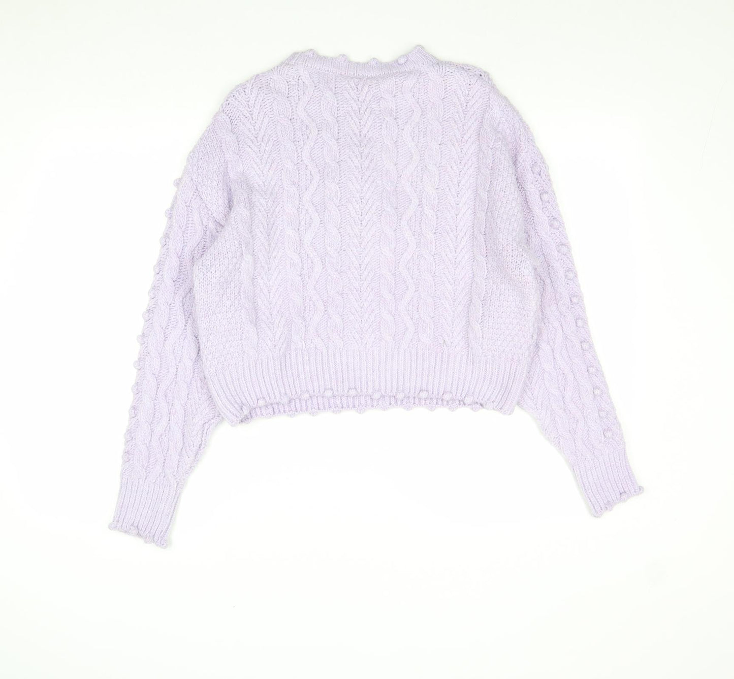 George Womens Purple Round Neck Acrylic Pullover Jumper Size 12