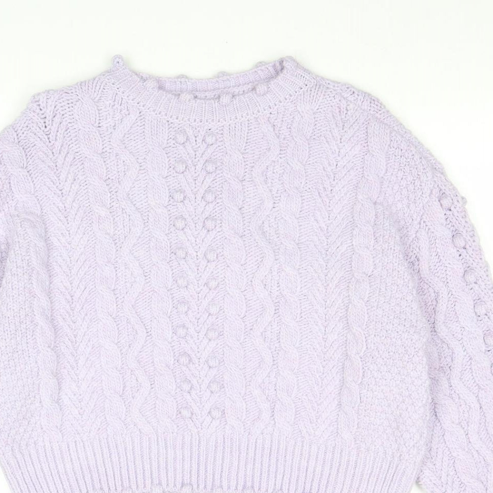 George Womens Purple Round Neck Acrylic Pullover Jumper Size 12