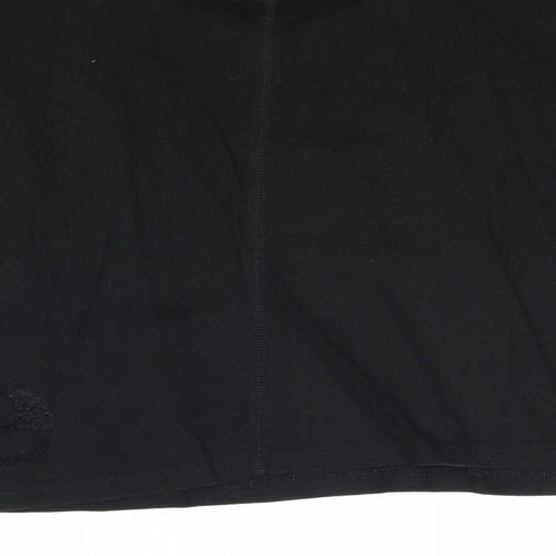 ellesse Womens Black 100% Cotton Cropped T-Shirt Size 10 Round Neck