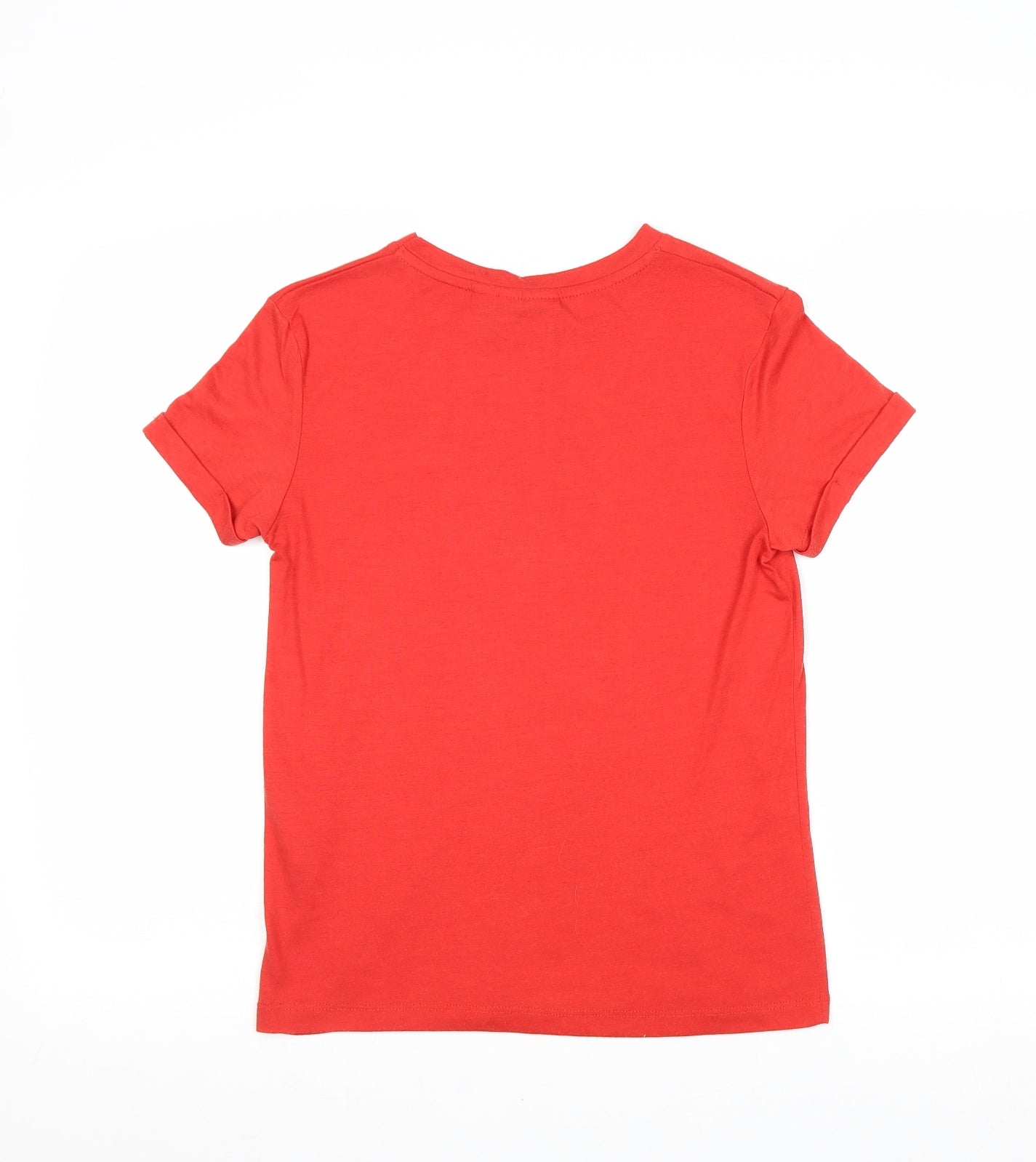 Primark Womens Red Polyester Basic T-Shirt Size 8 Round Neck - No I Don't Want No Scrubs