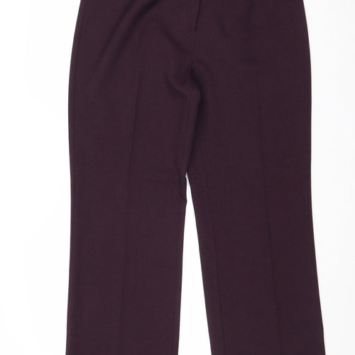EWM Womens Purple Polyester Trousers Size 16 Regular Zip