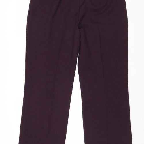 EWM Womens Purple Polyester Trousers Size 16 Regular Zip