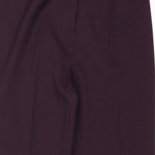 EWM Womens Purple Polyester Trousers Size 16 Regular Zip