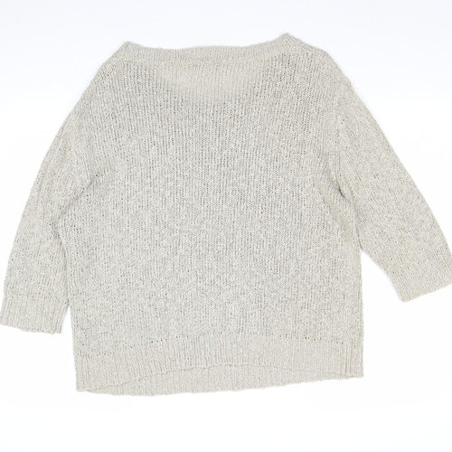TU Womens Brown Round Neck Acrylic Pullover Jumper Size 14