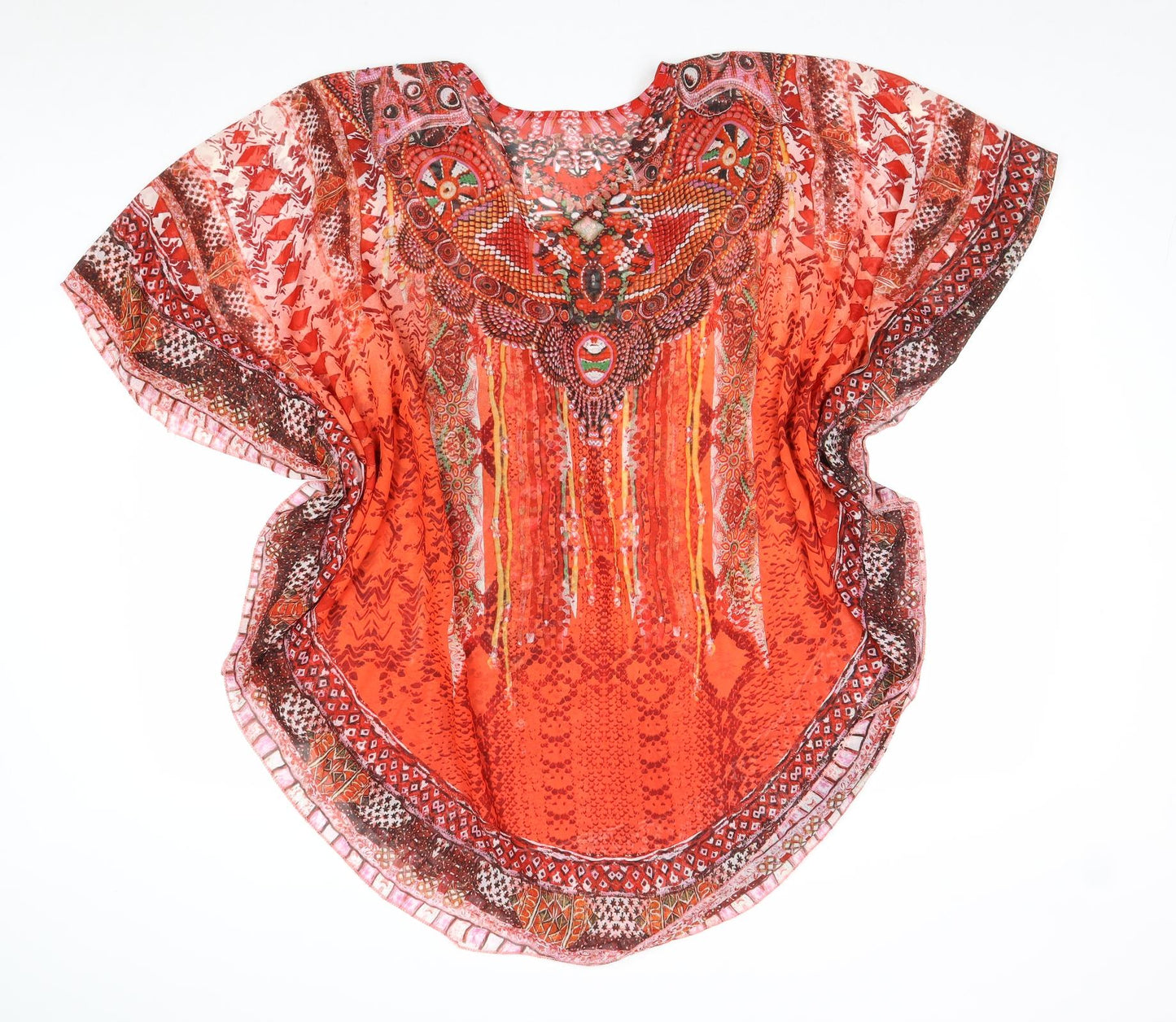 Tiramisu Womens Red Geometric Polyester Cover Up Size M