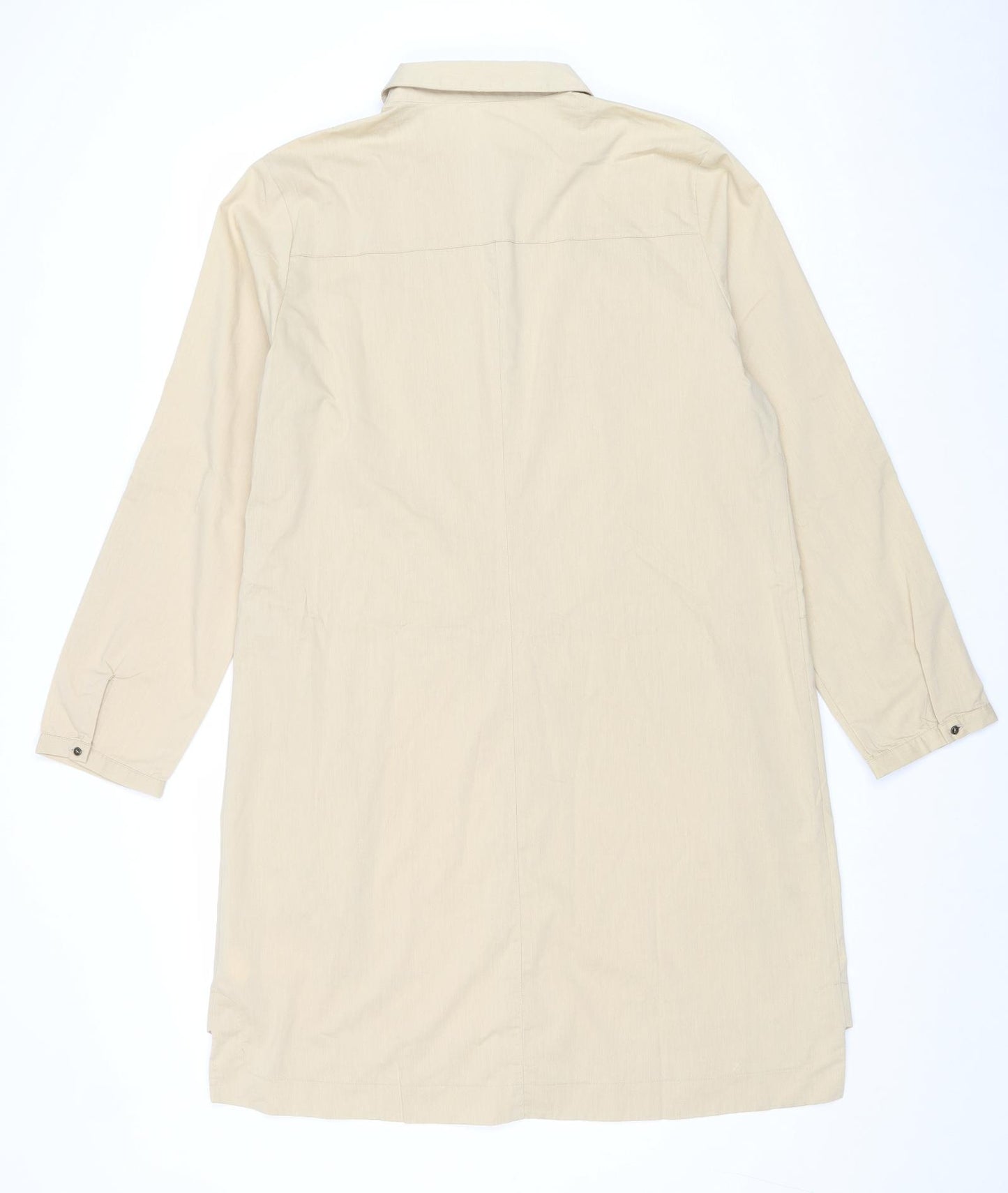La Morena Womens Brown Cotton Shirt Dress Size 18 Collared Button