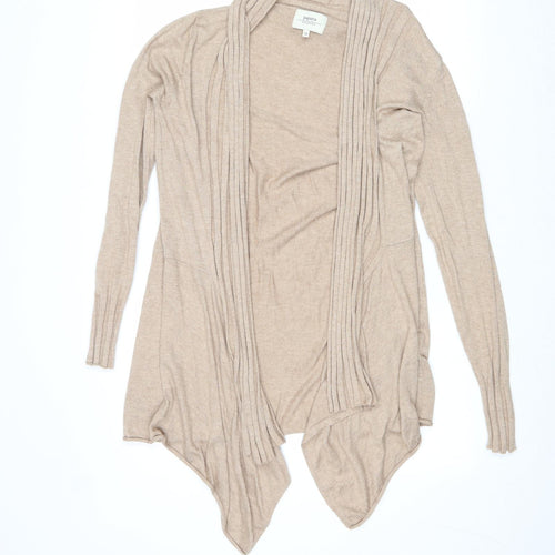Papaya Womens Brown V-Neck Nylon Cardigan Jumper Size 12