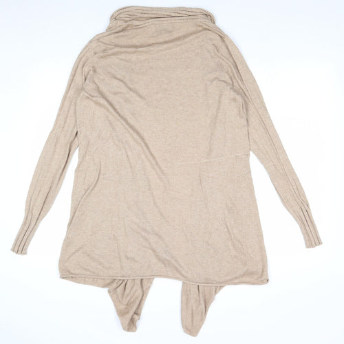 Papaya Womens Brown V-Neck Nylon Cardigan Jumper Size 12