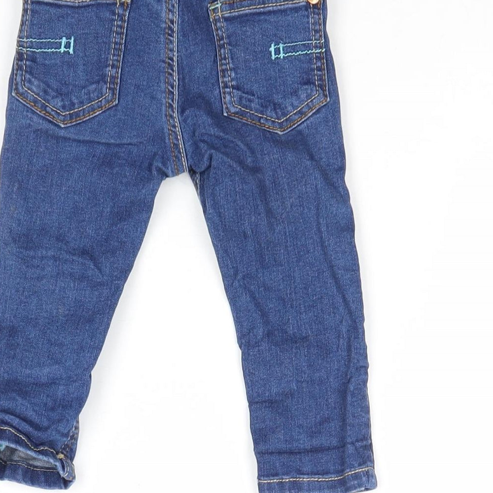 Ted Baker Boys Blue Cotton Capri Jeans Size 6-9 Months Snap