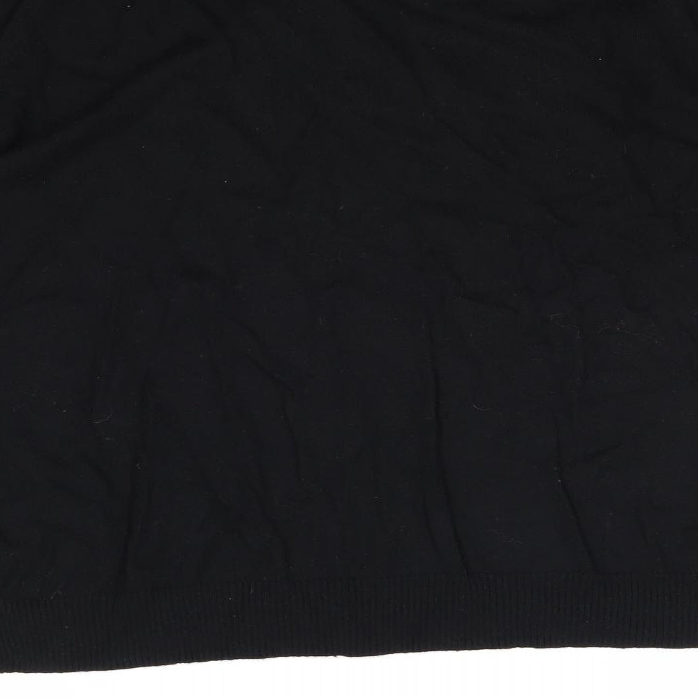 Marks and Spencer Womens Black Round Neck Cotton Pullover Jumper Size M