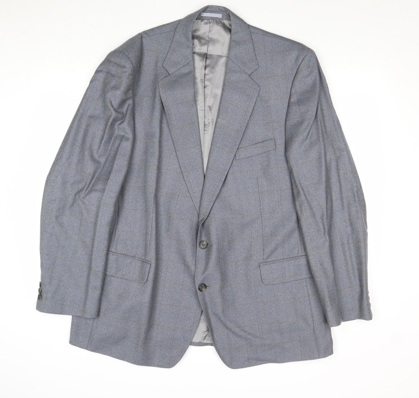 Eric Spencer Mens Grey Check Wool Jacket Suit Jacket Size 46 Regular