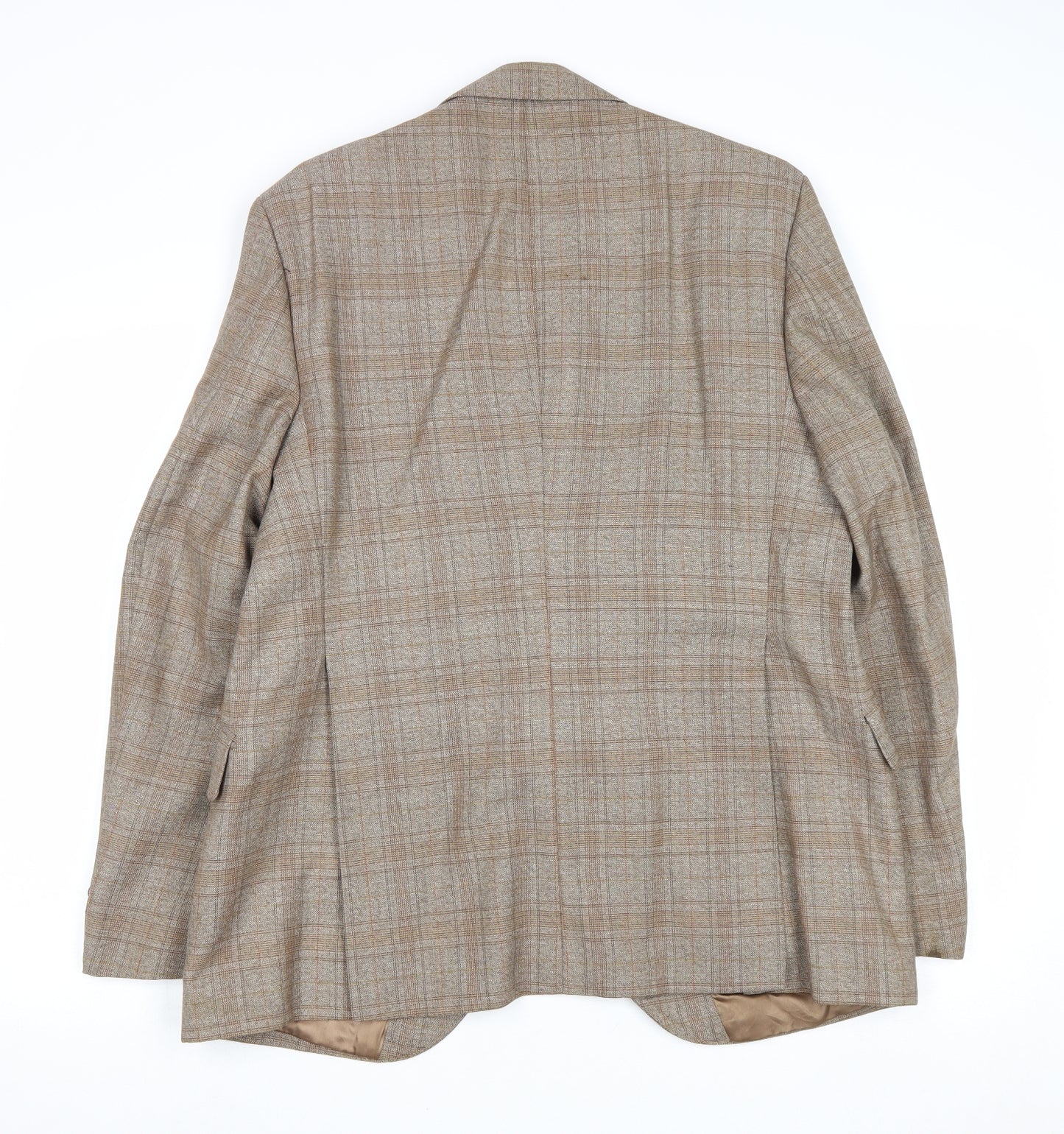 Alexandre Mens Brown Plaid Wool Jacket Blazer Size 38 Regular