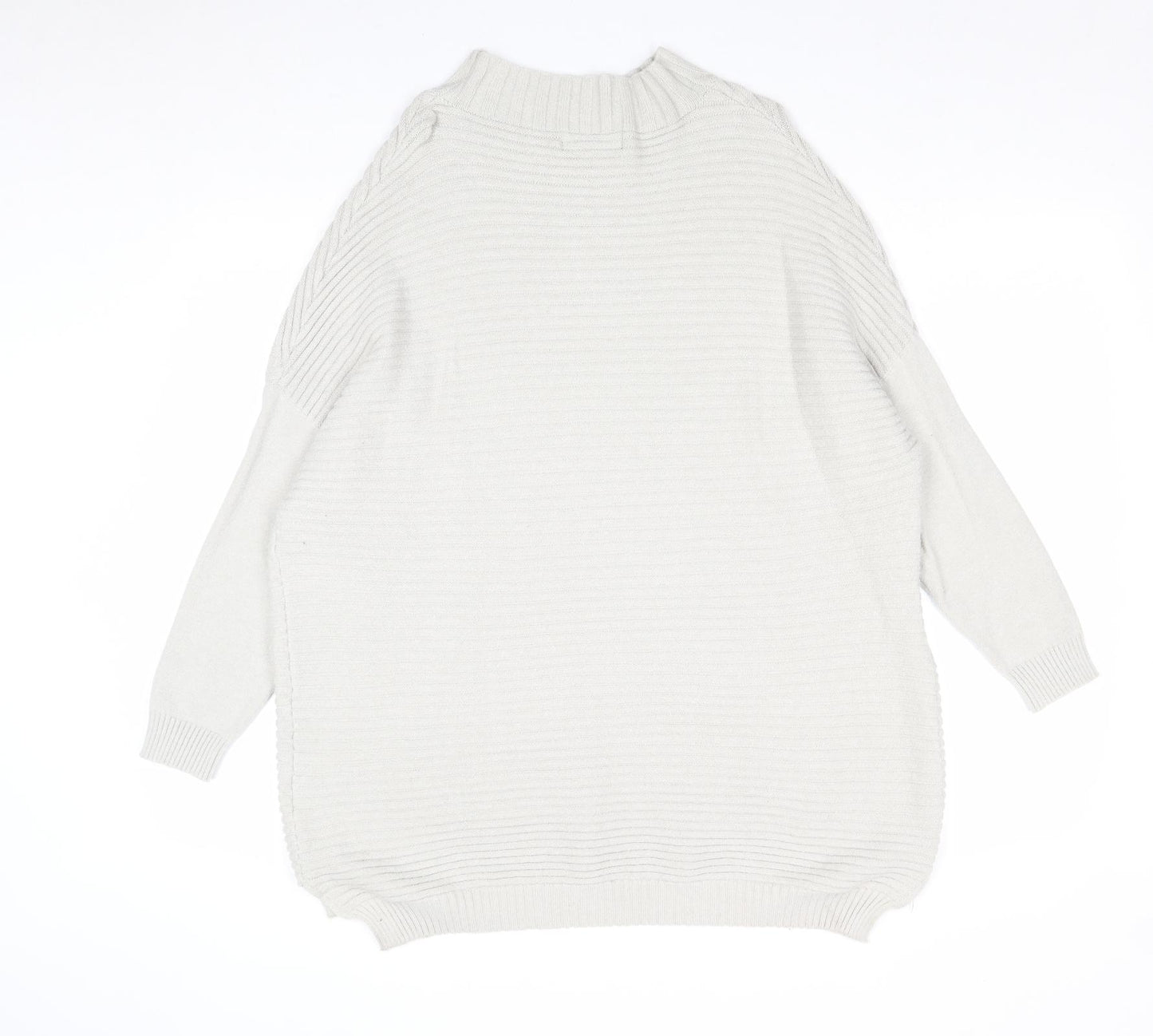 Cameo Rose Womens Beige Round Neck Acrylic Pullover Jumper Size M