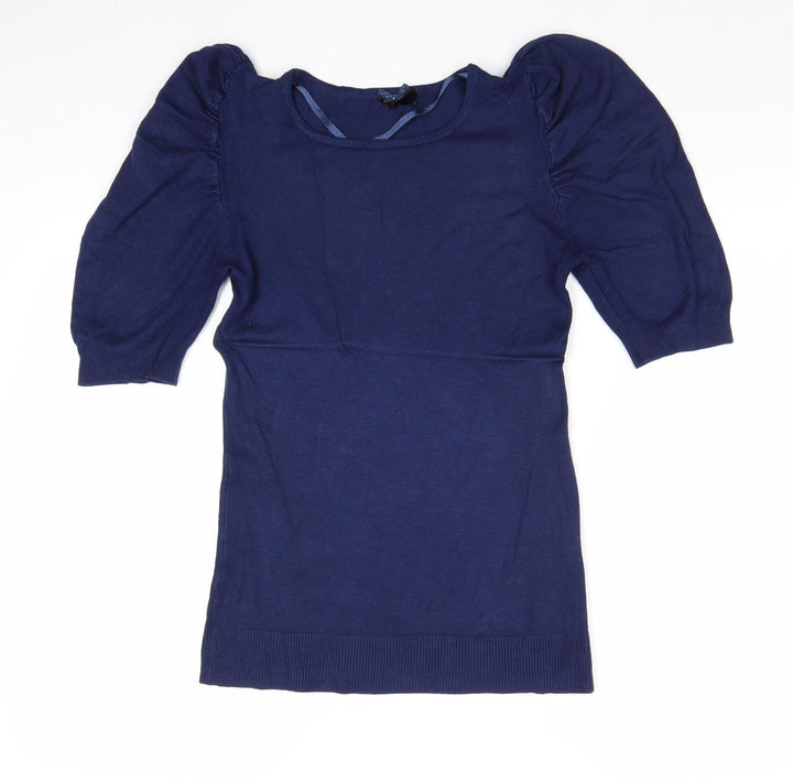 Atmosphere Womens Blue Round Neck Viscose Pullover Jumper Size 12