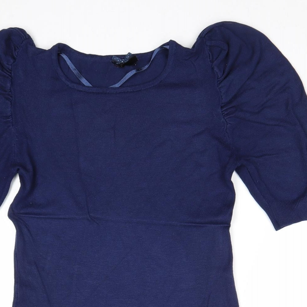 Atmosphere Womens Blue Round Neck Viscose Pullover Jumper Size 12